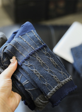 2双装 高级感老钱风藏青色系复古花朵可堆堆秋冬款