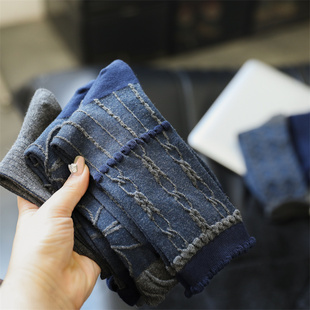 2双装 高级感老钱风藏青色系复古花朵可堆堆秋冬款