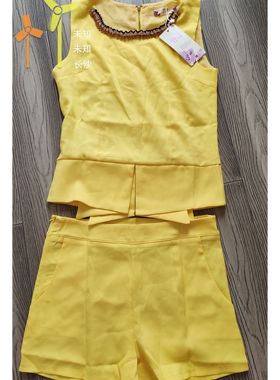 欧美*ampa系列垂感复古夏季女士套装街头