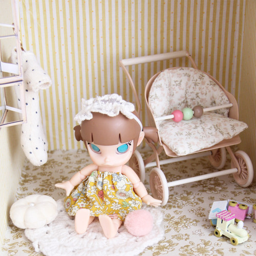 BJD娃屋迷你家具推车床单套装