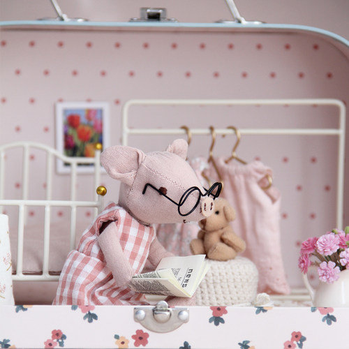 BJD娃屋蓝粉手提箱微缩道具