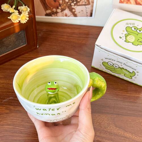 小众搞怪森林青蛙陶瓷情侣对杯