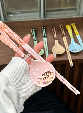 蜡笔小新大号汤勺筷子耐高温