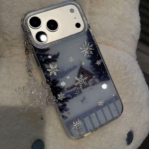 适用于苹果手机壳iPhone16pro透明15pro全包防摔14pro高级感女款iPhone17Promax热销榜新品雪花硅胶材质