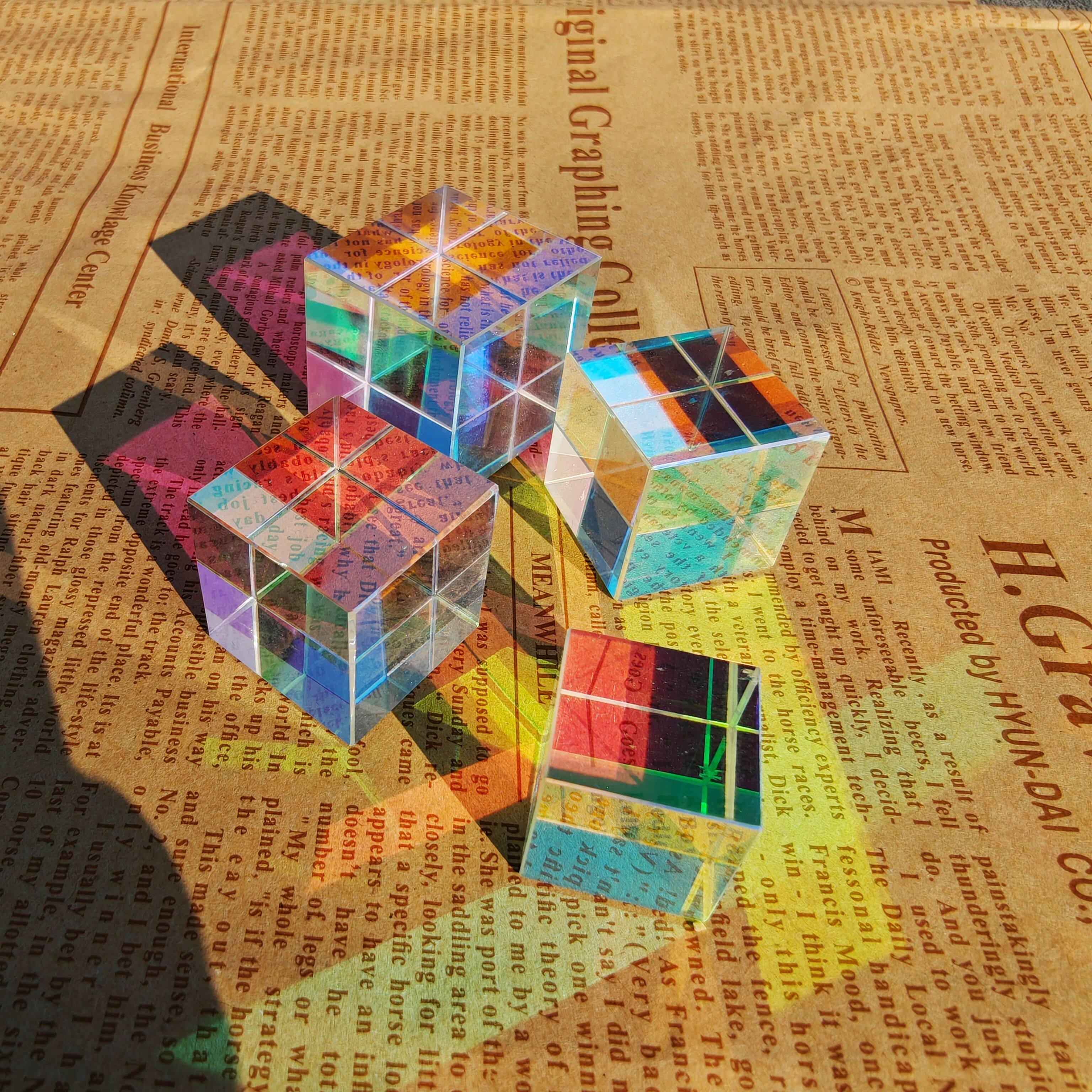 太阳捕手光之立方棱光镜丁达尔效应摆件七彩折射卧室桌面创意礼物