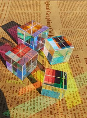 太阳捕手光之立方棱光镜丁达尔效应摆件七彩折射卧室桌面创意礼物