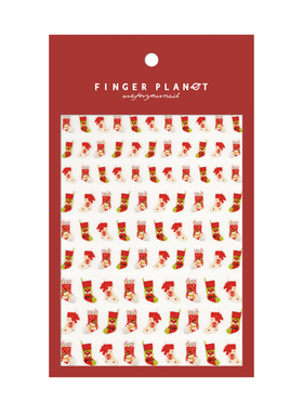 指行星FINGERPLANET美甲贴纸装饰超薄指甲贴纸圣诞袜子SDWA000082