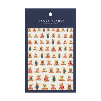指行星FINGERPLANET美甲贴纸素材泰迪熊指甲贴纸学院熊XYX000044