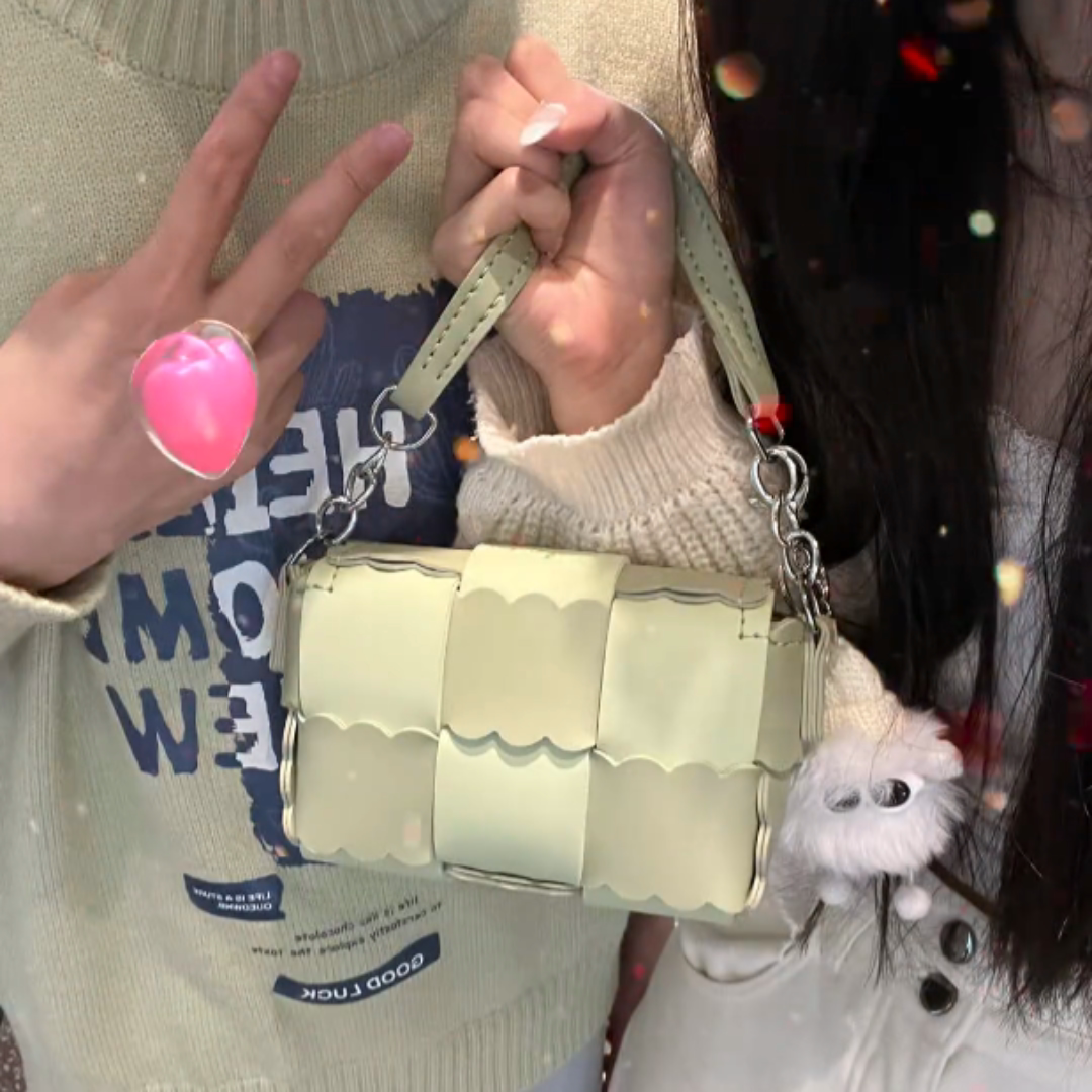 牛油果绿包包diy手工包送女友自制做礼物编织枕头饼干包材料包