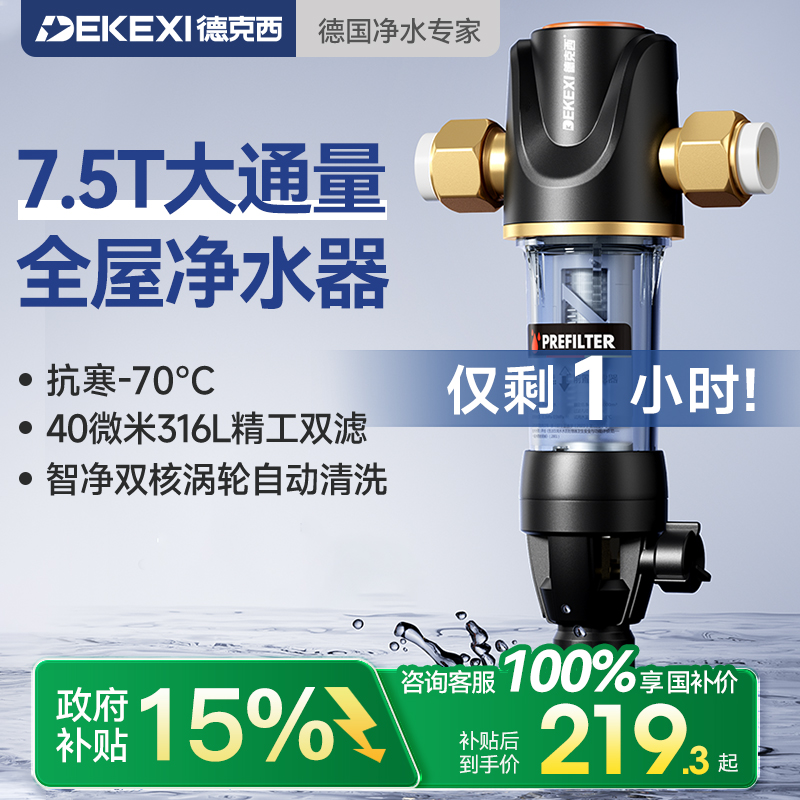 德克西大流量反冲洗家用净水器