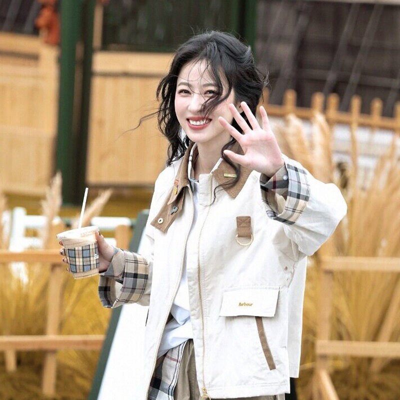 周雨彤同款 英国Barbour Icons Spey 女士无蜡夹克 复古短款外套