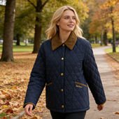 Cropped 英国Barbour Icons Liddesdale女士绗缝棉服外套夹克棉衣