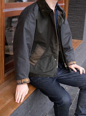 英国Barbour Patchwork Transport拼色油蜡夹克外套风衣 男女同款