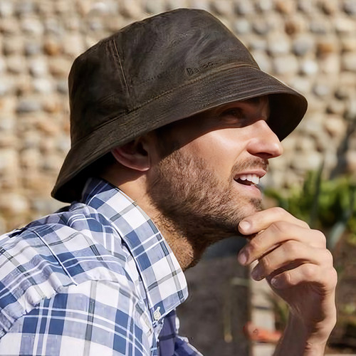 英国barbour涂蜡油蜡渔夫帽男士