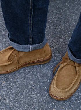 现货意大利astorflex复古翻毛皮沙漠靴男士休闲低帮皮鞋beenflex