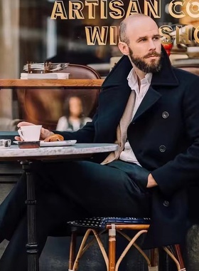 英产Private White VC 重磅纯羊毛Peacoat夹克风衣外套