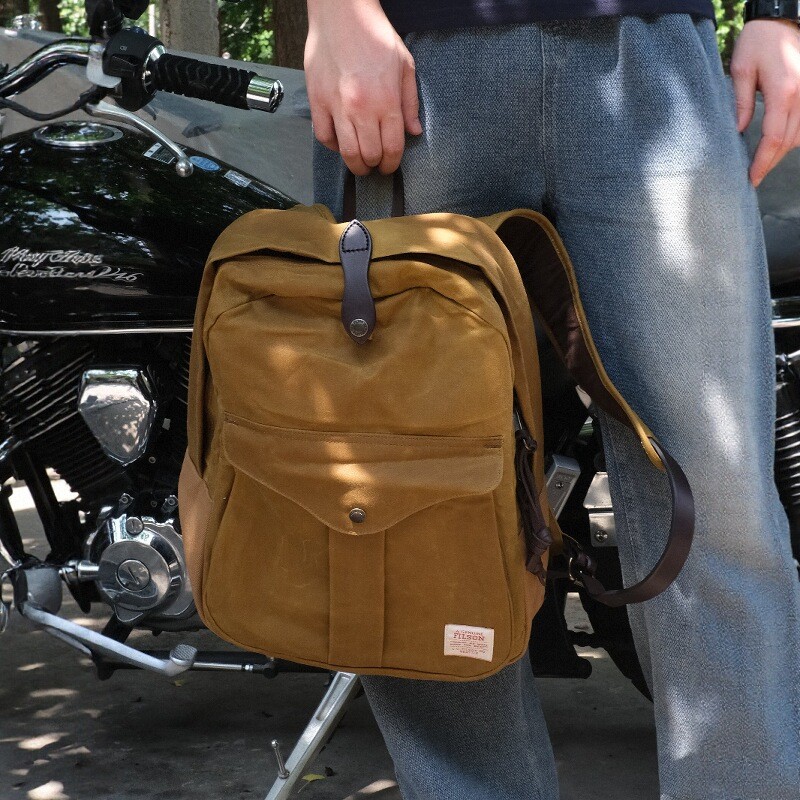 filson复古防水电脑包油蜡帆布