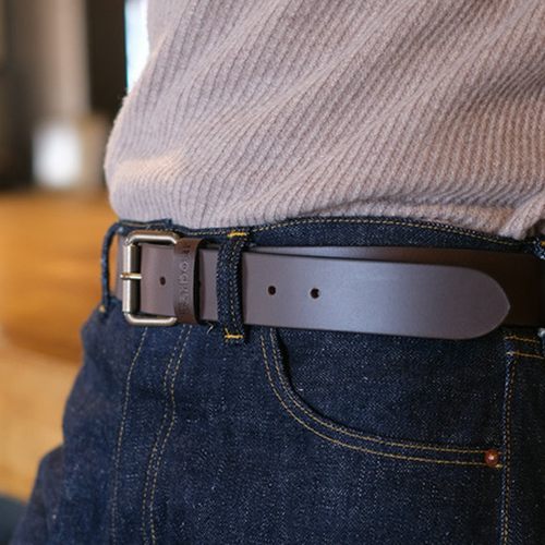 现货 英国Barbour belt真皮纯牛皮皮带黄铜扣做旧复古腰带男士