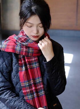 英国Edinburgh苏格兰爱丁堡英伦格子羊绒围巾男女披肩送礼盒礼物