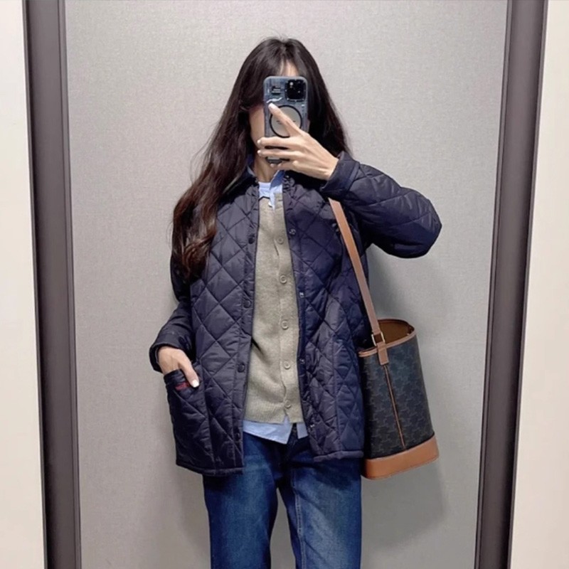 现货 英国barbour绗缝菱格棉服儿童大童夹棉内胆棉衣外套夹克女