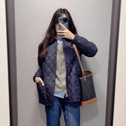 现货 英国barbour绗缝菱格棉服儿童大童夹棉内胆棉衣外套夹克女