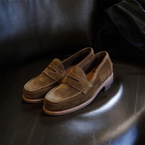 英国Sanders联名翻毛牛皮乐福鞋