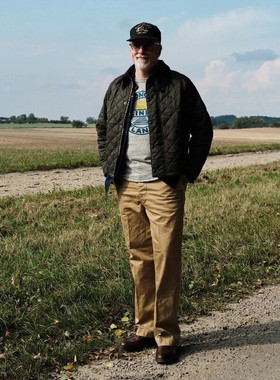 新款 英国Barbour OS Transport宽松绗缝菱格棉服无蜡夹克外套男