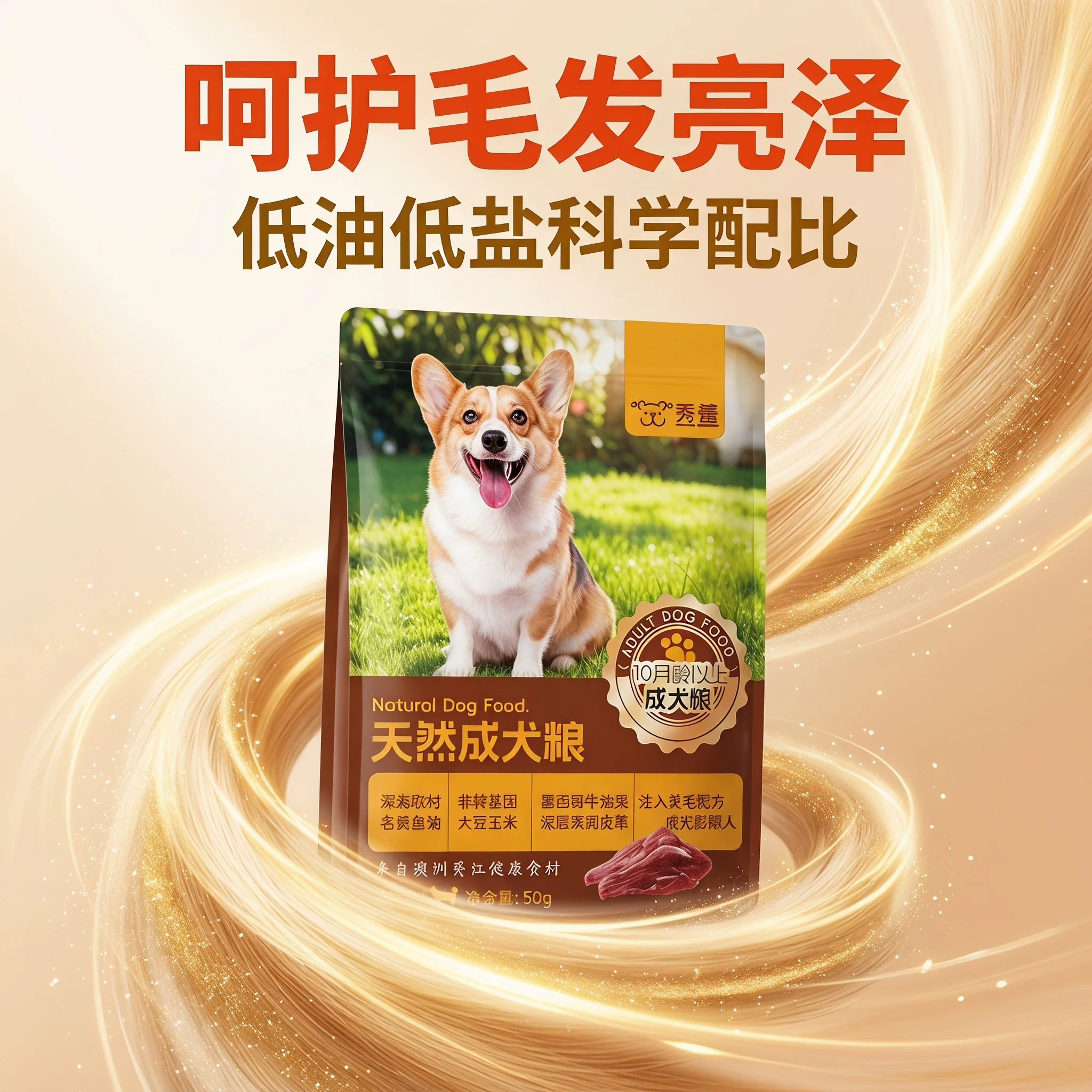 天然成犬粮护毛亮泽减肠胃负担