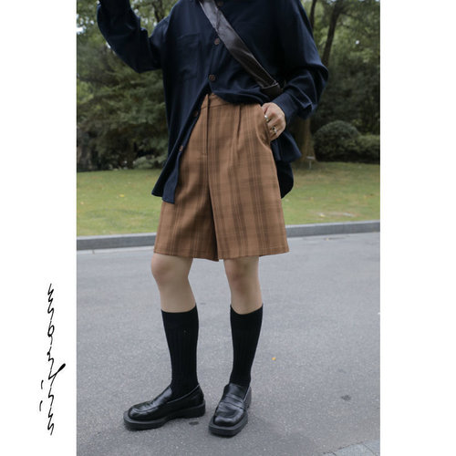 高腰宽松遮胯显瘦休闲五分短裤子