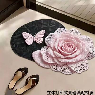 硅藻泥地垫3D立体浴室地垫吸水速干防滑垫卫生间门垫耐脏耐磨地垫