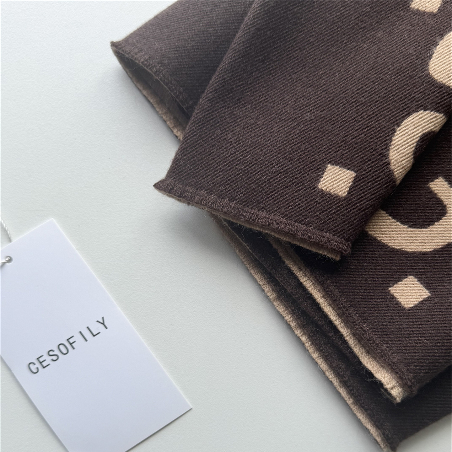 CESOFILY 专柜同款百搭双面字母高级感披肩秋冬季羊毛围巾女围脖