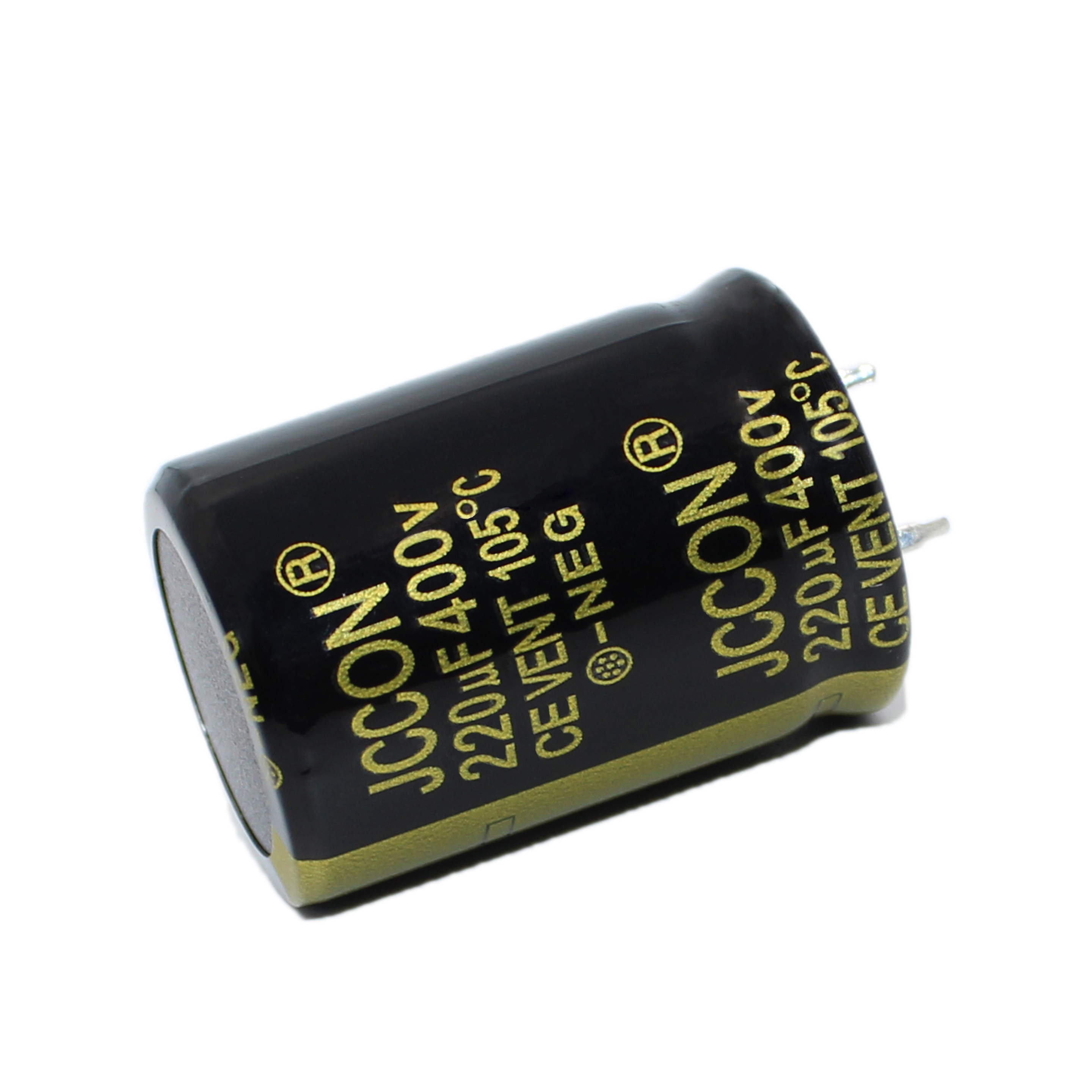 400v220uf JCCON黑金 变频器电焊机电源适配器牛角电容 25x35