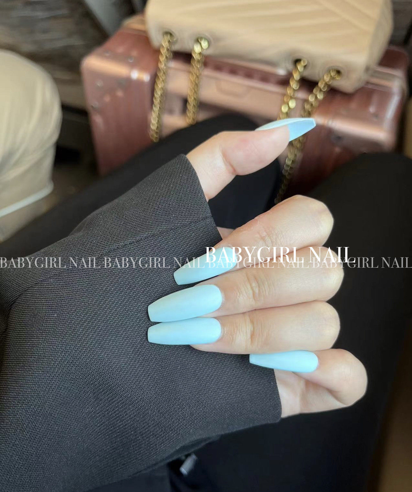 babygirl欧美夏日baby蓝甜辣白云蓝真的很嫩天蓝单色甲片