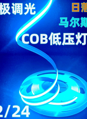 led橙色3mm超细2700K暖色24v窄板5mm自粘528灯COB低压灯带12V冰蓝