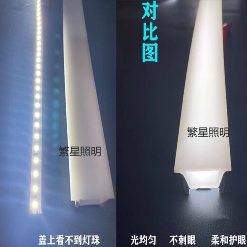 LED柔性硅胶免穿可弯曲开口带边线型嵌入式灯槽盖线条灯盖板套管