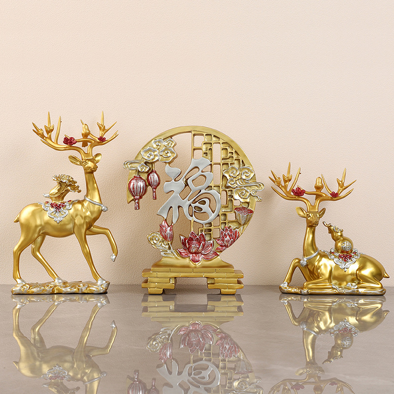 创意福鹿中式现代祝福家居