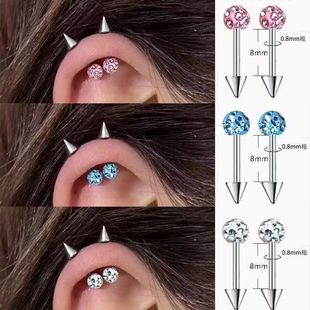 双头恶魔钉螺丝拧扣耳钉2025新款爆款高级感耳骨钉医用钛钢耳蜗钉