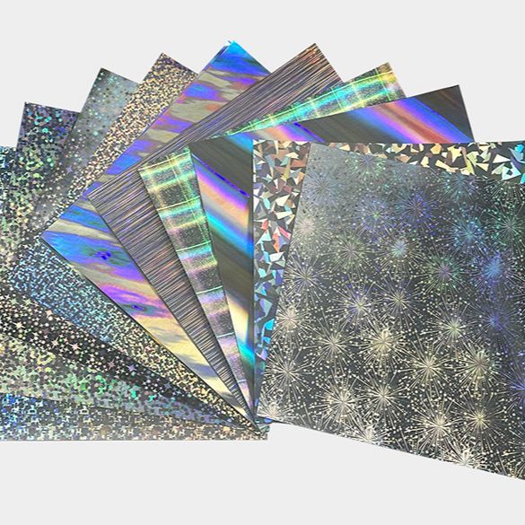 彩色镭射纸正方形反光亮面千纸鹤学生儿童小礼品手工制作15厘米