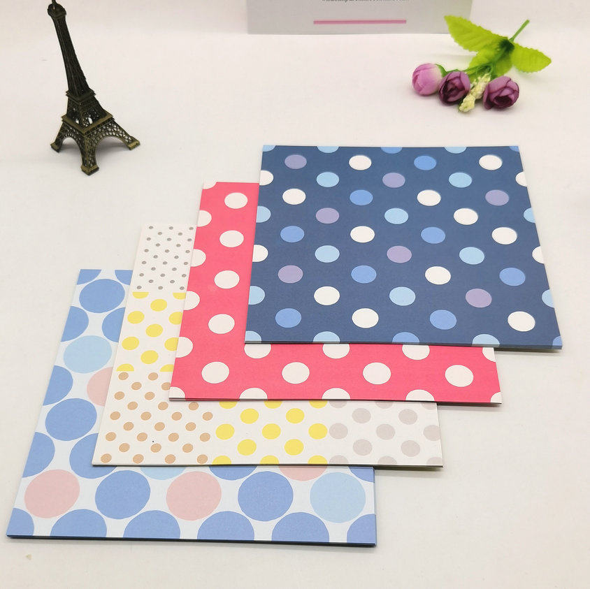 15厘米圆点条纹正方形彩色复古印花儿童手工折纸