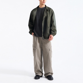 廓形薄款 防水防污 外套 皮感斜纹 100%精梳棉PU涂层轻盈软壳夹克