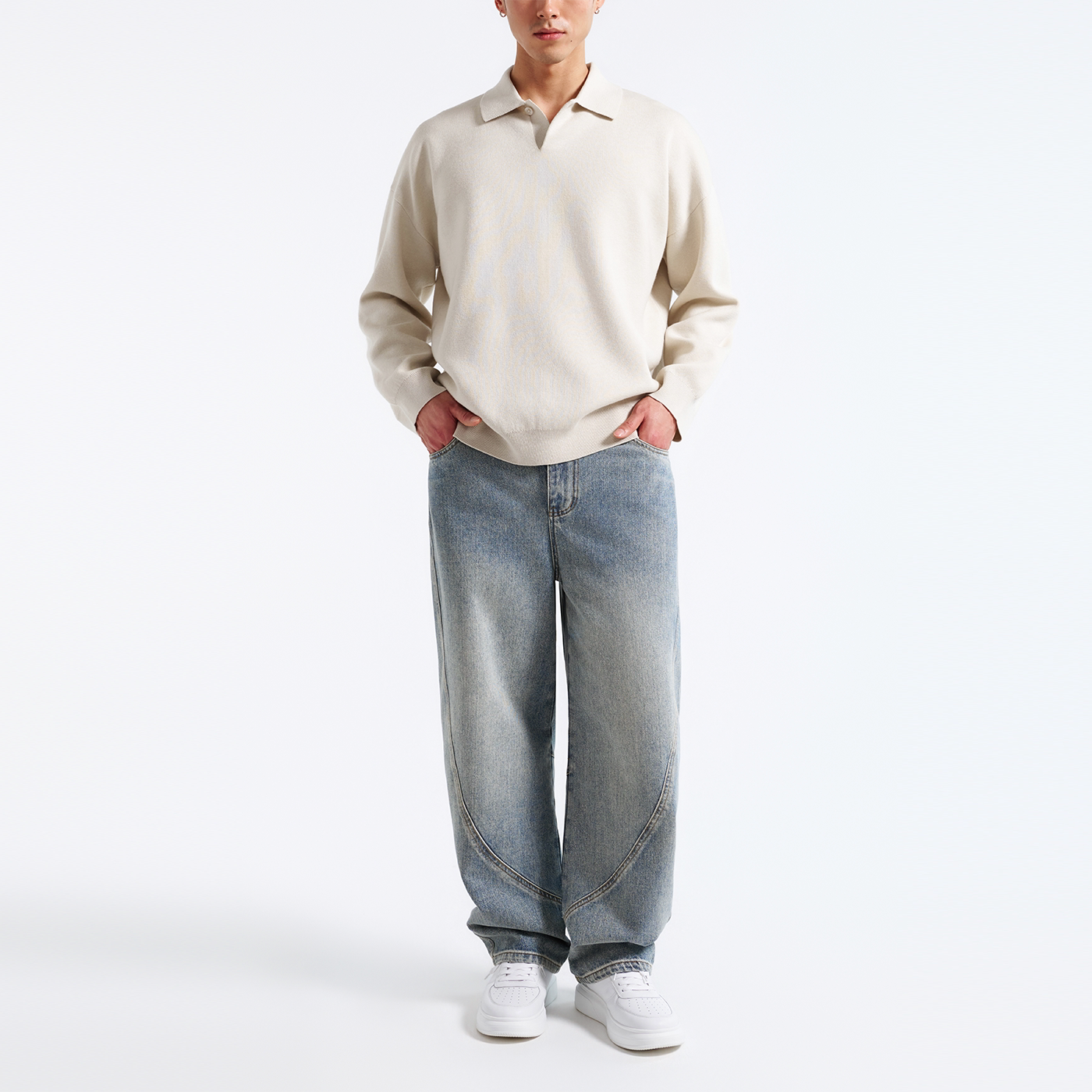 14针POLO翻领针织衫 集圈织法触感绵软 挺括男款毛衣可机洗易打理