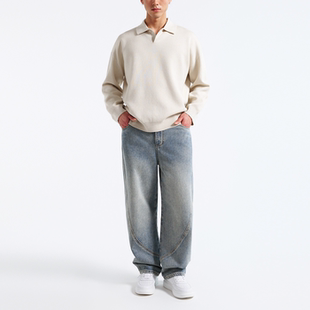 14针POLO翻领针织衫 集圈织法触感绵软 挺括男款毛衣可机洗易打理