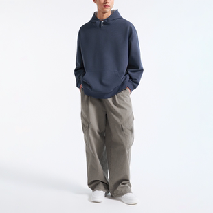 宽松廓形四季 男款 可穿 压扣设计挺括有型 210G精梳棉撞色连帽卫衣