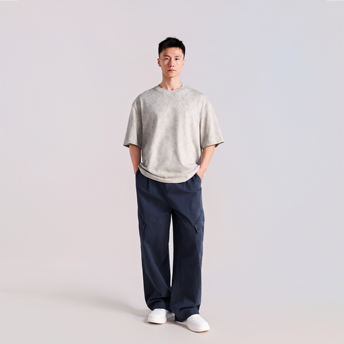 精梳棉复古做旧重磅肌理T恤 230g挺括有型 丝网印花 炒色肌理 3色