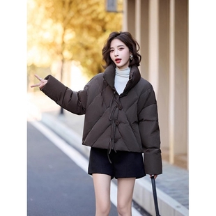 官网女装夏易菲设计感短款面包羽绒服女冬季2026新款洋气加厚保暖