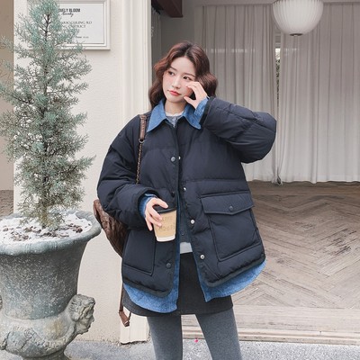 官网女装夏易菲假两件羽绒服女冬季新款2026冬季巨好看的小个子90