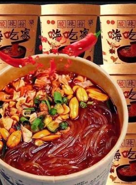 正宗嗨吃家酸辣粉158克正品12桶装方便速食网红食品推荐懒人食品
