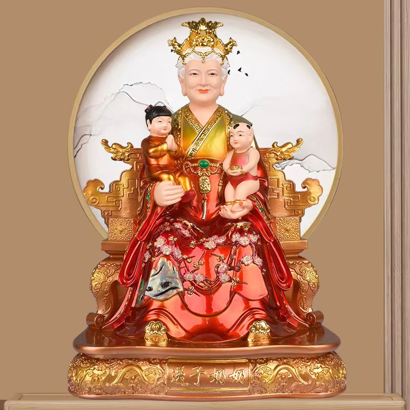 送子奶奶神像家用供奉送子娘娘注生娘娘摆件临水夫人树脂送子姥姥