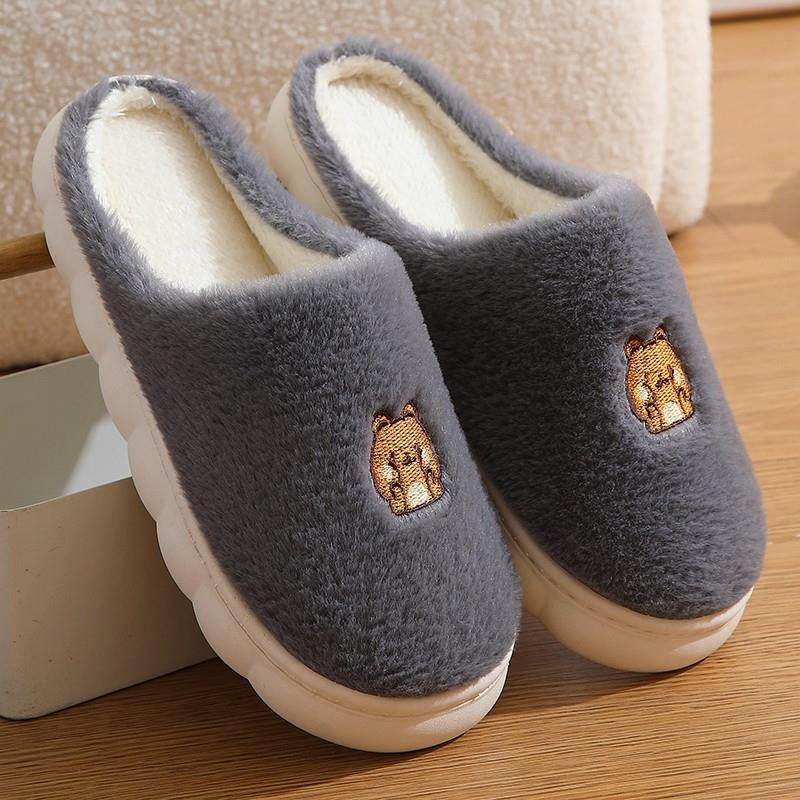 。棉拖鞋防滑保暖地板室内棉拖居家秋冬厚底冬天加绒毛拖加厚棉拖