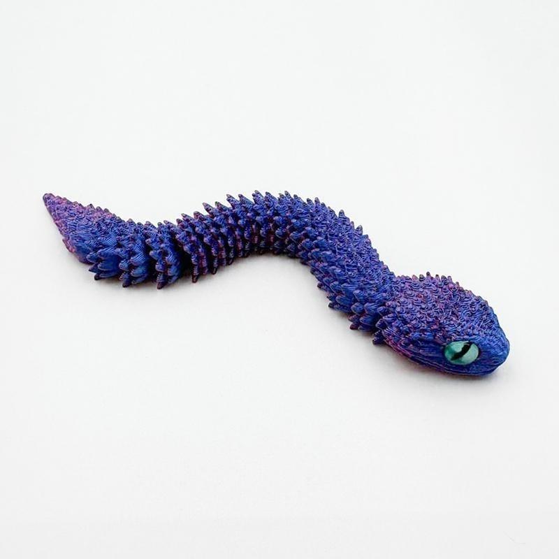 。3d打印蝰蛇玩具模型夜光全身关节可动仿真动物儿童玩具造景摆件